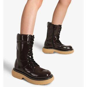 DREAM PAIRS Womens Platform Combat Boots, Chunky Lug Sole Lace Up Size 8.5